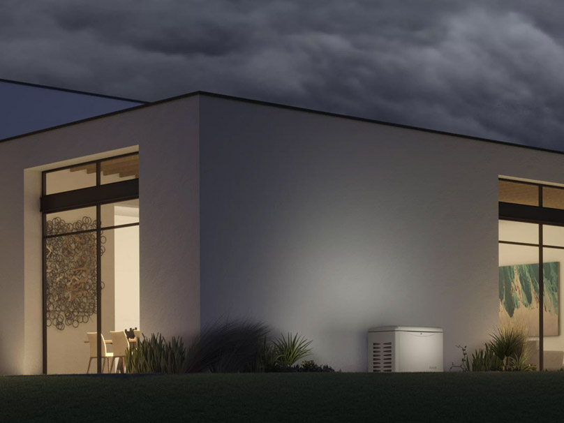 House outside at night